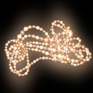 Vintage Separated Strands 3 Glass Bead Faux Pearl Cream Taupe Tan